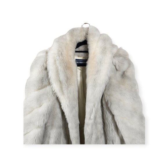Vintage Cream Faux Fur Coat By Outerlayers SZ L - Picture 3 of 11